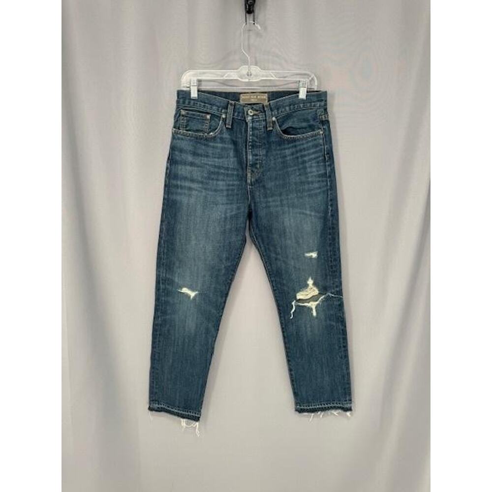 Point Sur Denim Jeans Womens 29 Ripped Button Fly Cropped Raw Hem Made in USA